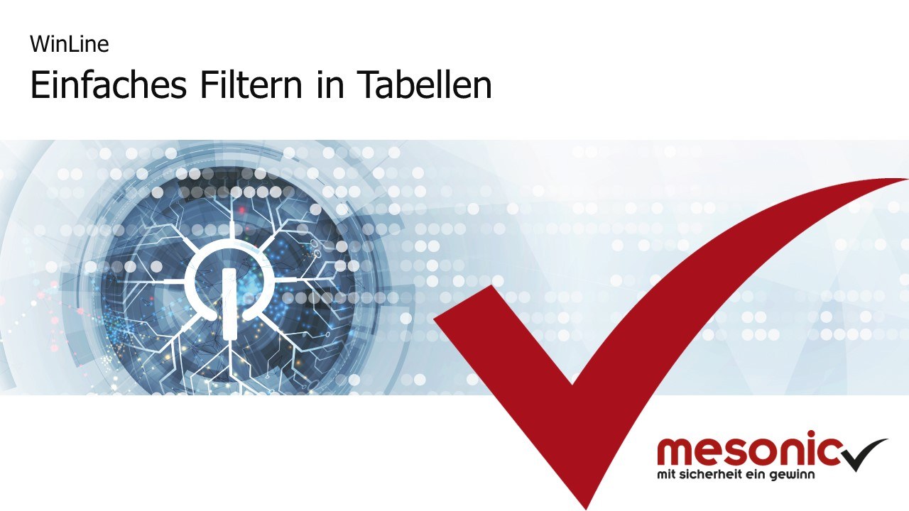 Filtern in Tabellen