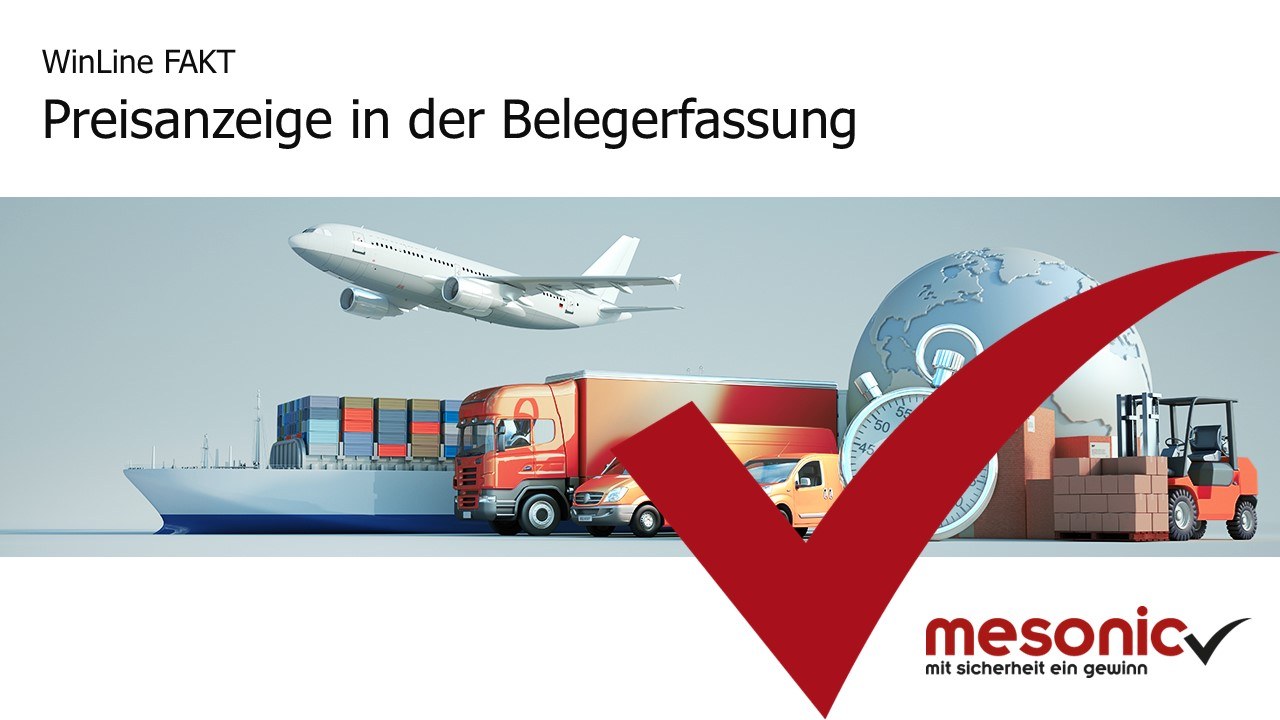 Preisanzeige belegerfassung