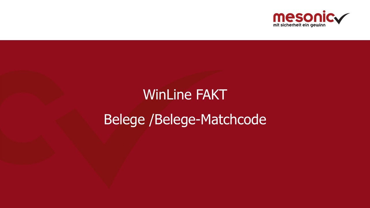 Belege Matchcode