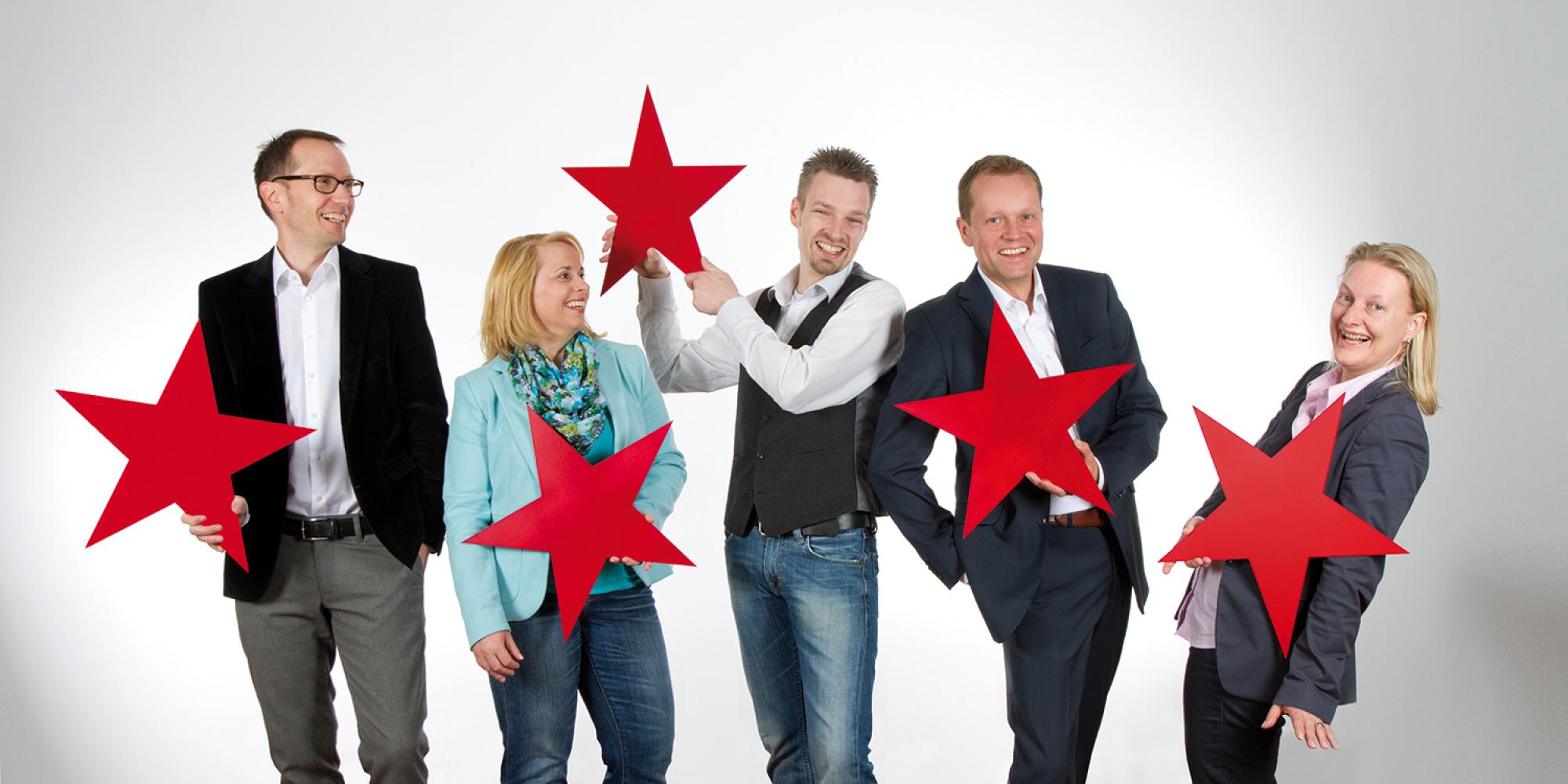 Employees with red stars