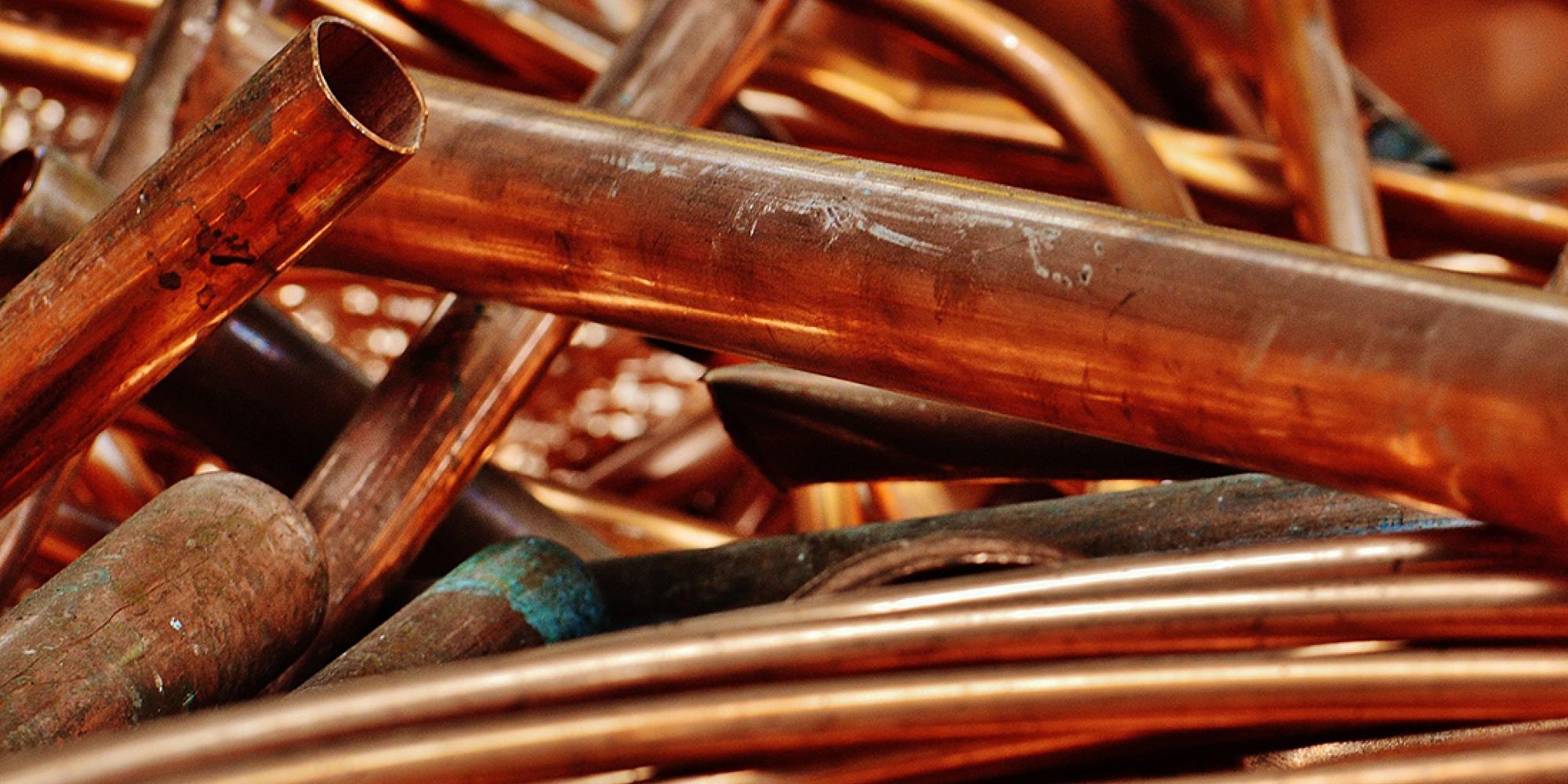 old copper pipes
