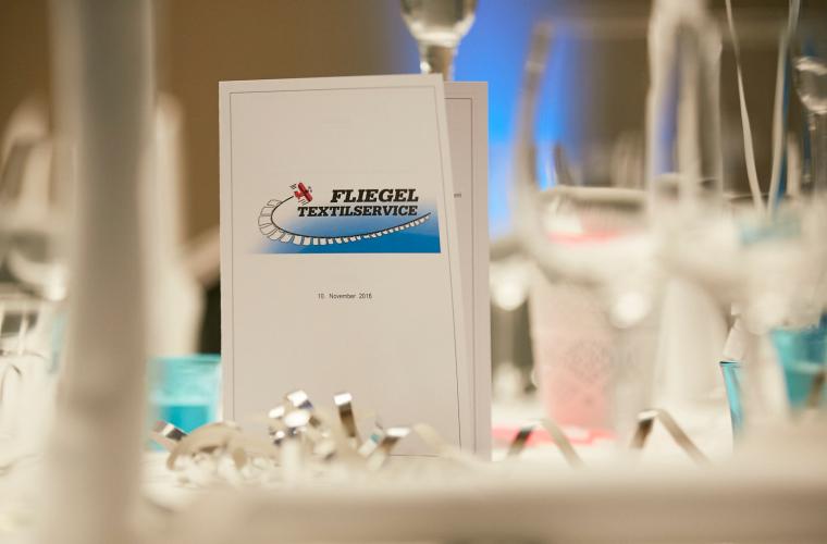 Fliegel logo on a menu card